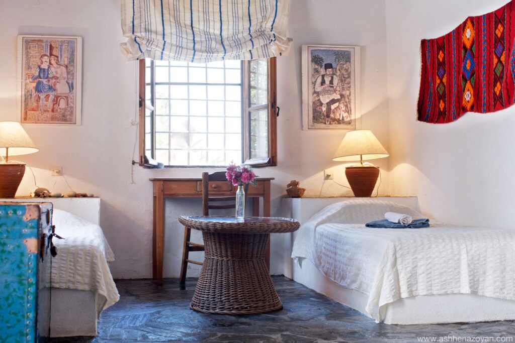 thyme room at YogaOnCrete retreat accommodation in Crete