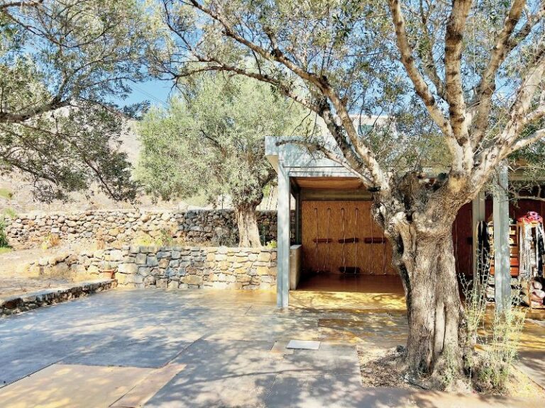 retreat center courtyard in southern Crete