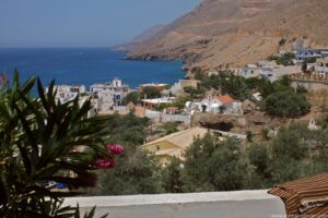 sea view from retreat accommodation in Crete