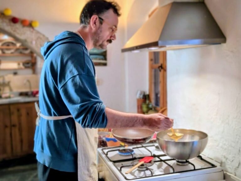 home cooking at retreat kitchen in Crete