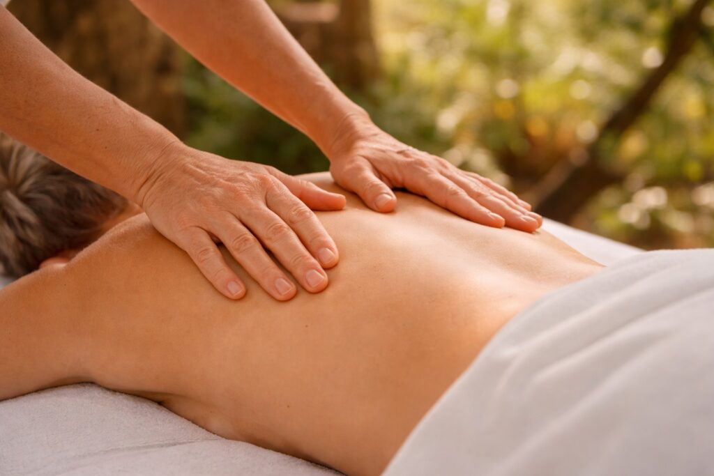 relaxing massage treatment at retreat in Crete