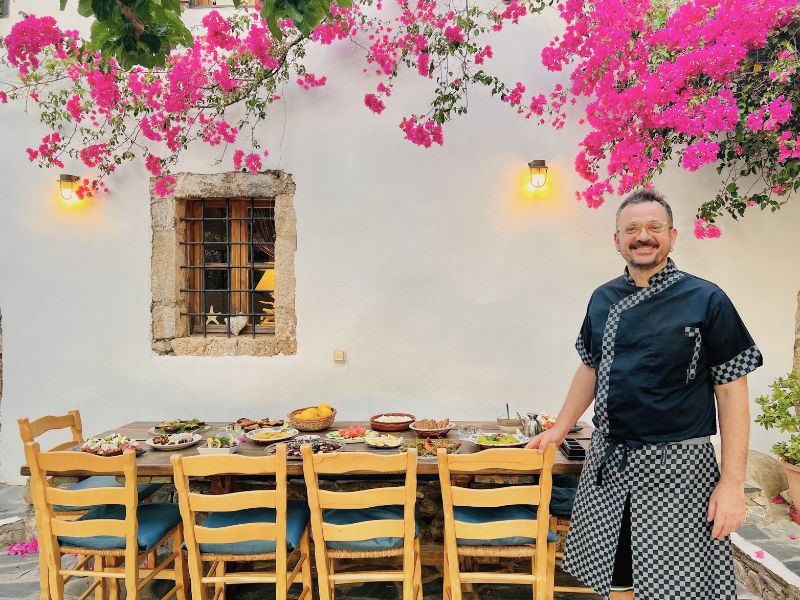 Tassos Zafiropoulos chef at YogaOnCrete retreat house in Crete