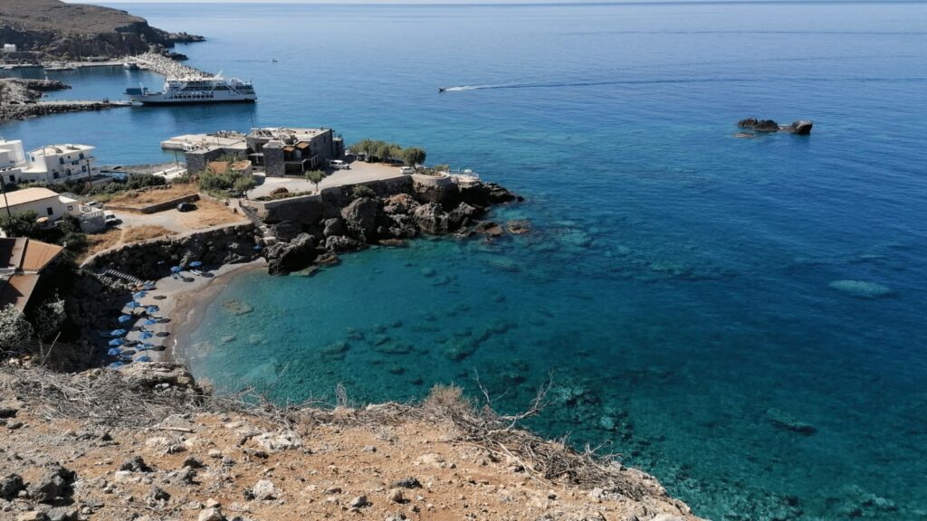 Vrisi beach in Chora Sfakion southern Crete