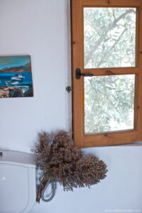 Natural light and window detail in Bougainvillea room, Crete Greece
